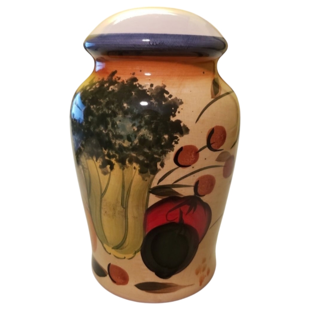 Vtg JDY Co. Ceramic Salt Shaker Large Stove Top Vegetable Spice